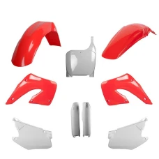 POLISPORT КОМПЛЕКТ ПЛАСТІКОВ (ПОВНИЙ KIT) HONDA CR 125 '00-'01; CR 250 '00-'01 W КОМПЛЕКТІ TABLICA ПЕРІД (8657000001) I КРИШКИ AMORTYZAROROW (8394000001) КОЛІР OEM CZERWONO БІЛИЙ