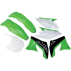 UFO КОМПЛЕКТ ПЛАСТІКОВ KAWASAKI KXF 450 '09-'11 КОЛІР OEM '10-'11 (ZIELONY/BIALY/CZARNY) (KA216E999)