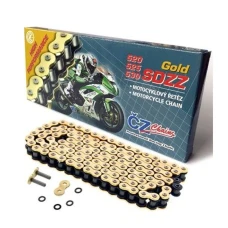 CZ 2024/04 ЛАНЦЮГ ПРИВІДНИЙ 525 SDZZ (102 ЛАНКИ) ACTIVE RING (X-RING) ЗОЛОТИЙ DO 1200 CCM (46,2 KN) + КРИШКА DRAZONA