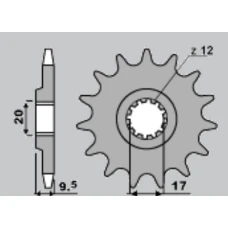 ПЕРЕДНЯ ЗІРКА GROSSKOPF CHT 7005 14 KTM SX 65 '04-'21, HUSQVARNA TC 65 '17-'21 (JTF1906.14)