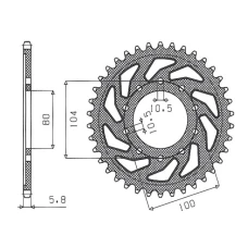 SUNSTAR ЗІРОЧКА ЗАД 478 43 KAWASAKI ZX6R (05-13), Z750 (JTR478.43) (LANC. 520) (47843JT)