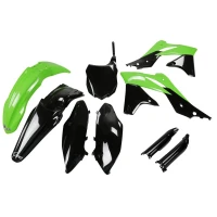 UFO КОМПЛЕКТ ПЛАСТІКОВ (ПОВНИЙ KIT) Z OSLONAMI ТЕЛЕСКОПІЧНИЙ (АМОРТИЗАТОРІВ) KAWASAKI KXF 250 '13 КОЛІР OEM (ZIELONY/CZARNY) (KA219E999)
