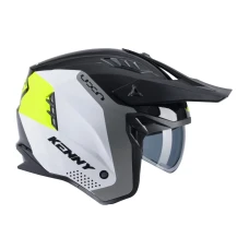 KENNY RACING 2025 ШОЛОМ ВІДКРИТИЙ JET МОДЕЛЬ MILES GRAPHIC BLACK/NEON ЖОВТИЙ КОЛІР BIALY/SZARY/CZARNY/ZOLTY FLUO РОЗМІР M ( 57 - 58 CM )