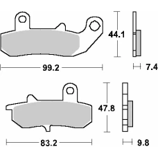 SBS АКЦІЯ КОЛОДКИ ДИСКОВІ ТОРМОЗНІ KH157 STREET CERAMIC КОЛІР ЧОРНИЙ ПІДХОДИТЬ DO: SUZUKI DR 650/750/800
