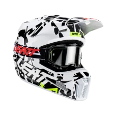 LEATT (НОВИНКА 2023) ШОЛОМ MOTO 3.5 V23 (+ ОКУЛЯРИ VELOCITY 4.5 ПОДАРОК) HELMET KIT ZEBRA КОЛІР CZARNY/BIALY РОЗМІР M (57-58 CM)