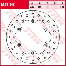 TRW LUCAS ZF ДИСК ТОРМОЗНИЙ ЗАД YAMAHA DT 125R '91-'06, DT 125X '05-'06, TDR 125 '93-'96, WR 125 '01-'07, YZ 125 '85-'96, TT-R 250 '93-'00, WR 250 '90-'97, YZ 250 2T '88-'97, YZ 360 '89-'93, TT 600E/S '93-'99, TT-R 600 '97-'04 (220X115X4MM)