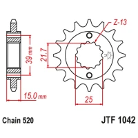 JT ЗІРОЧКА ПЕРІД 2128 16 KYMCO 250 MXU/KXR/KXU '02-15' 300 MAXXER '05-16' (212816JT) (LANC. 520)