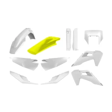 POLISPORT КОМПЛЕКТ ПЛАСТІКОВ (ПОВНИЙ KIT) HUSQVARNA TE/FE TPI '20-'23 W КОМПЛЕКТІ ЗАХИСТ ФАРИ ПЕРІД (8668700001) I КРИШКИ АМОТРТИЗАТОРІВ (8398900007) КОЛІР БІЛИЙ