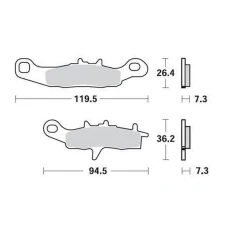 KYOTO ПРОДАЖА КОЛОДКИ ДИСКОВІ ТОРМОЗНІ KH258 / KH349 KAWASAKI KX 80/85/100 '97-20, SUZUKI RM 85 '05-20 ПЕРІД, KAWASAKI KFX 450R 08-14, KVF 650 BRUTE FORCE '05-13 ПЕРІД ПРАВАЯ