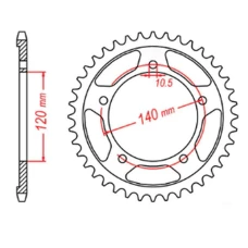 ЗАДНЯ ЗІРКА MTX PARTS 4398 42 SUZUKI GSR 750 '11-'19, GSXR 750 '00-'03, DL 1000 '15-'16, GSX 750S '15-'16 (JTR1792.42) (LANC. 525)