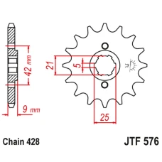 ПЕРЕДНЯ ЗІРКА JR CHT 576 19 YAMAHA XT 350 '85-00' (57619JT) (LANC. 428)