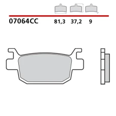 BREMBO 2026/03 КОЛОДКИ ДИСКОВІ ТОРМОЗНІ KH415 SCOOTER КАРБОН CERAMIC CC (POLMETALICZNE) ПЕРІД/ЗАД (ECE R90)