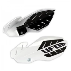 UFO КРИШКИ RAK (РУЧКА) FLAME HUSQVARNA TC 250 '14-'16, TE 250/300 '14-'16, FC '14-'15, FE '14-'16 КОЛІР BIALY/CZARNY (Z КРІПЛЕННЯМИ)