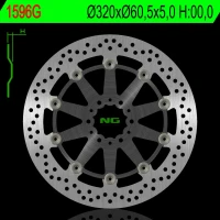 NG ДИСК ТОРМОЗНИЙ ПЕРІД KTM DUKE 390 / ABS '17, RC 250 / 390 / ABS '17 (320X60,5X5,0MM) МАТЕРІАЛ АЛЮМІНІЙ