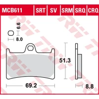 TRW LUCAS КОЛОДКИ ДИСКОВІ ТОРМОЗНІ KH252 KH380 SINTER RACING YAMAHA FZ6 07-10, FZS 600 98-01, MT-07 14-17, TRACER 700 '16-, FZ8 10-16, MT-09 16-, TDM 900 02-14, XT 1200Z СУПЕР TENERE '10-, FJR 1300 01-16, XJR 1300 99-16, XV 1700 03-05, XV 1900 06-10, ПЕРІ