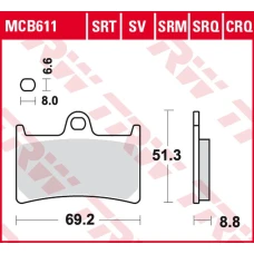 TRW LUCAS КОЛОДКИ ДИСКОВІ ТОРМОЗНІ KH252 KH380 SINTER RACING YAMAHA FZ6 07-10, FZS 600 98-01, MT-07 14-17, TRACER 700 '16-, FZ8 10-16, MT-09 16-, TDM 900 02-14, XT 1200Z СУПЕР TENERE '10-, FJR 1300 01-16, XJR 1300 99-16, XV 1700 03-05, XV 1900 06-10, ПЕРІ