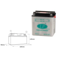 LANDPORT АКУМУЛЯТОР YB10L-B2 12V 11AH 136X91X146 OBSLUGOWY - БЕЗ ELEKTROLITU (5)