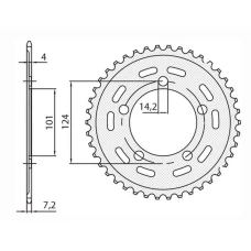 SUNSTAR ЗІРОЧКА ЗАД 4508 43 KTM 950/990/1190 RC8 /DUKE/ SUPERMOTO (JTR898.43) (LANC. 525) (450843JT)
