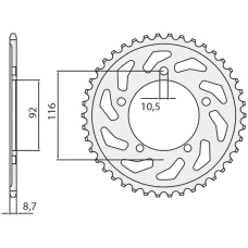 SUNSTAR ЗІРОЧКА ЗАД 4542 41 KAWASAKI ZZR 1400 '06-'18 (JTR1493.41) (LANC. 530) (454241JT)