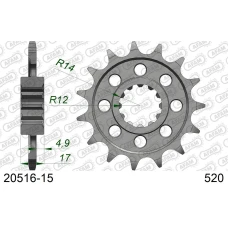 AFAM 2026/04 ШЕСТЕРНЯ ПЕРІД 2073 15 HONDA CB 600 HORNET '97-'06, CBR 600F '97-'98, CBF 600 '04-'07 (JTF1371.15) (LANC. 525)