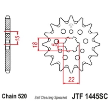 JT ЗІРОЧКА ПЕРІД 423 13 KAWASAKI KX 125 '94-'07 SAMOOCZYSZCZAJACA (42313JT) (LANC. 520)