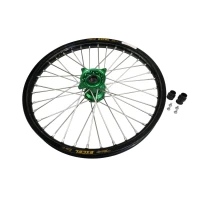 HAAN WHEELS (EXCEL) КОМПЛЕКТНИЙ КОЛЕСО ПЕРІД 21 ЦІЛІ 21 X 1.60 (КІЛЬЦЕ EXCEL) KAWASAKI KXF 450' 19-, ЧОРНА КІЛЬЦЕ / СРІБНЕ СПИЦІ / ЗЕЛЕНИЙ СТУПИЦЯ / СРІБНЕ NYPLE (ПІД ЗАМОВЛЕННЯ)