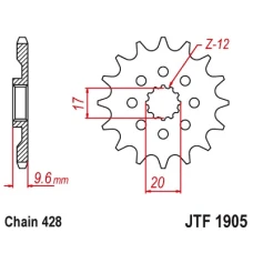 JT ЗІРОЧКА ПЕРІД 2084 14 KTM SX 85 18-20, HUSQVARNA TC 85 18-20 (+1) (JTF1905.14)* (LANC. 428)
