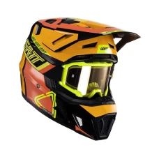 LEATT (НОВИНКА 2024) ШОЛОМ MOTO 7.5 V24 (+ОКУЛЯРИ VELOCITY 4.5 ПОДАРОК) HELMET KIT CITRUS КОЛІР CZARNY/POMARANCZOWY/ZOLTY FLUO РОЗМІР L (59-60 CM)