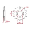 ПЕРЕДНЯ ЗІРКА GROSSKOPF CHT 2168 15 YAMAHA YFZ 450 '09-'19, YFM 700 RAPTOR '06-'19 (+1) (JTF1592.15) - зображення 1