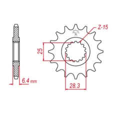ПЕРЕДНЯ ЗІРКА GROSSKOPF CHT 2168 15 YAMAHA YFZ 450 '09-'19, YFM 700 RAPTOR '06-'19 (+1) (JTF1592.15)