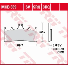 TRW LUCAS ZF КОЛОДКИ ДИСКОВІ ТОРМОЗНІ KH188 КАРБОН RACING KAWASAKI ZX-6R/ZX-7R '96-'02, ZX-9R '96-'01, ZRX 1100 '96-'00, ZRX 1200 '01-'06, ZX-12R '00-'03, SUZUKI GSX-R 750 '94-'99, GSF 1200 BANDIT '01-'05, GSX 1300R '99-'07, GSX 1400 '01-'07 ПЕРІД