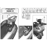 KAPPA СТЕЛАЖ БАГАЖНИКА ЦЕНТРАЛЬНОГО PIAGGIO X9 125-180-250 (00-02), X9 200-250-500 EVOLUTION (03-08), X9 500 (01-02) ( БЕЗ ВІНІЛ )