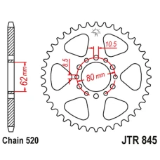 ЗАДНЯ ЗІРКА JR 845 45 YAMAHA SR 250 '79-84, XT 250 '80, YD 250 (84545JT) (LANC. 520)