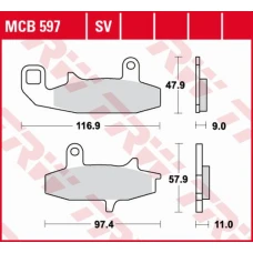 TRW LUCAS КОЛОДКИ ДИСКОВІ ТОРМОЗНІ KH147 ORGANIC SUZUKI DR 650 90-96, DR 750 88-89, DR 800 88-91, ПЕРІД (АКЦІЯ)