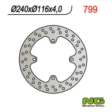 NG ДИСК ТОРМОЗНИЙ ЗАД KAWASAKI KX 125/250 (03-08), KXF 250 (04-19), 450 (05-19), SUZUKI RMZ 250 (04-06) (240X116X4) 4 ОТВОРИ O SR 10,5MM