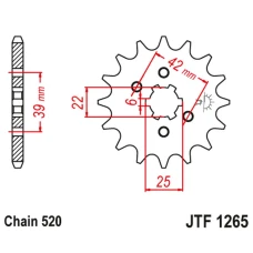 ПЕРЕДНЯ ЗІРКА JR CHT 265 12 HONDA XL 250S '78-'81, XL 250K '76-'77 (26512JT) (LANC. 520) ПІД ЗАМОВЛЕННЯ