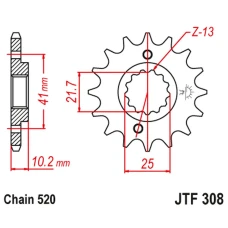 ПЕРЕДНЯ ЗІРКА JR CHT 345 16 HONDA NX 650, FX 650, YAMAHA XT 660, FMX (34516JT) (LANC. 520) (+1)