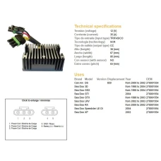 DZE РЕГУЛЯТОР НАПРУГИ CAN-AM DS 650 '00-02, SEA DOO 3D/GSX/GTX/RX/XP/LRV '98-04, (OEM 278001554) (35A)