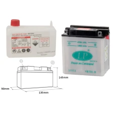LANDPORT АКУМУЛЯТОР YB10L-B 12V 11AH 134X90X145 OBSLUGOWY - ELEKTROLIT OSOBNO (4) UE2019/1148