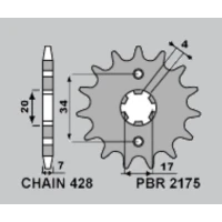 PBR ЗІРОЧКА ПЕРІД 217515 (2175 15) SWM 125 ACE OF SPADES '22, VAREZ '17-'21, RS125R '15-'21, SM125R '16-'21 (LANC: 428)