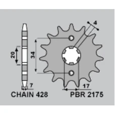 PBR ЗІРОЧКА ПЕРІД 217515 (2175 15) SWM 125 ACE OF SPADES '22, VAREZ '17-'21, RS125R '15-'21, SM125R '16-'21 (LANC: 428)