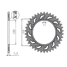 SUNSTAR ЗІРОЧКА ЗАД 4366 38 DUCATI MONSTER 1000 '03-'05 (JTR745.38) (LANC. 525) (436638JT)
