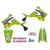 TECNOSEL (BLACKBIRD) КОМПЛЕКТ НАЛІПОК (OKLEIN) + ПОКРИВКА/ПОКРИВКА NA СИДІННЯ KAWASAKI KX 125/250 '94-'98, REPLICA TEAM KAWASAKI '98