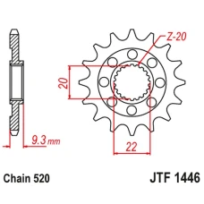 JT ЗІРОЧКА ПЕРІД 2146 13 KAWASAKI KXF 250 '06-'17 (214613JT) (LANC. 520)