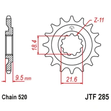 JT ЗІРОЧКА ПЕРІД 334 14 HONDA CR 250 86-87, CR 500 86-87 (33414JT) (LANC. 520)