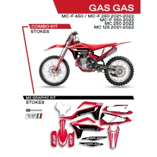 UFO КОМПЛЕКТ НАЛІПОК (OKLEIN) GAS GAS MC 125 '21-'22; MC 250 '22; MCF 250/350/450 '21-'22 STOKES КОЛІР ЧЕРВОНИЙ