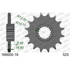 AFAM 2026/04 ШЕСТЕРНЯ ПЕРІД 2078 16 Z ГУМА APRILIA 1000, BMW F 800 (JTF704.16RB) (LANC. 525)