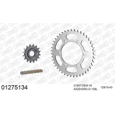 AFAM 2026/04 НАБІР (КОМПЛЕКТ) ПРИВІДНИЙ RUB YAMAHA MT-07 ABS 2014-2024 (21607NR-16, 12815-43, A525XSR2-G 108L) КОЛІР ЗОЛОТИЙ