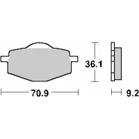 SBS АКЦІЯ КОЛОДКИ ДИСКОВІ ТОРМОЗНІ KH101 STREET CERAMIC YAMAHA CRYPTON 105 '98-'04, CYGNUS 50 '96-'01, DT 50R '89-'97, DT 125R '96-'07, TDR/TZR 50 '90-'92, XC 125F '00-'08, XC 125 CYGNUS '96-'98 КОЛІР ЧОРНИЙ