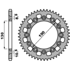 ЗАДНЯ ЗІРКА PBR 4309 45 C45 HONDA NX 650 (88-90) (JTR245/3.45) (LANC. 520)